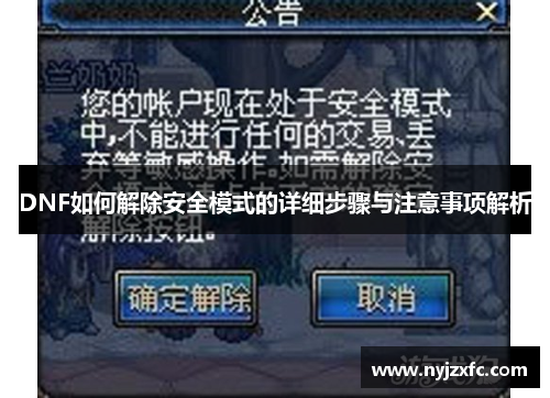 DNF如何解除安全模式的详细步骤与注意事项解析