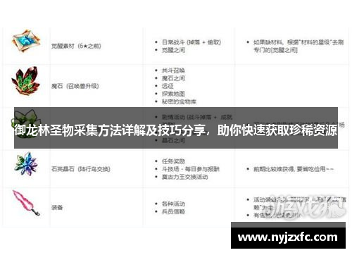 御龙林圣物采集方法详解及技巧分享，助你快速获取珍稀资源